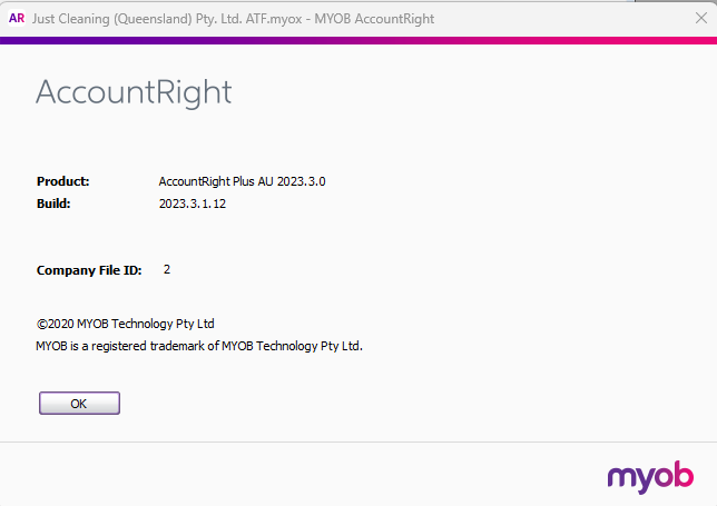 MYOB AccountRight version screenprint.png