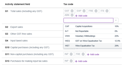 Set up your GST fields