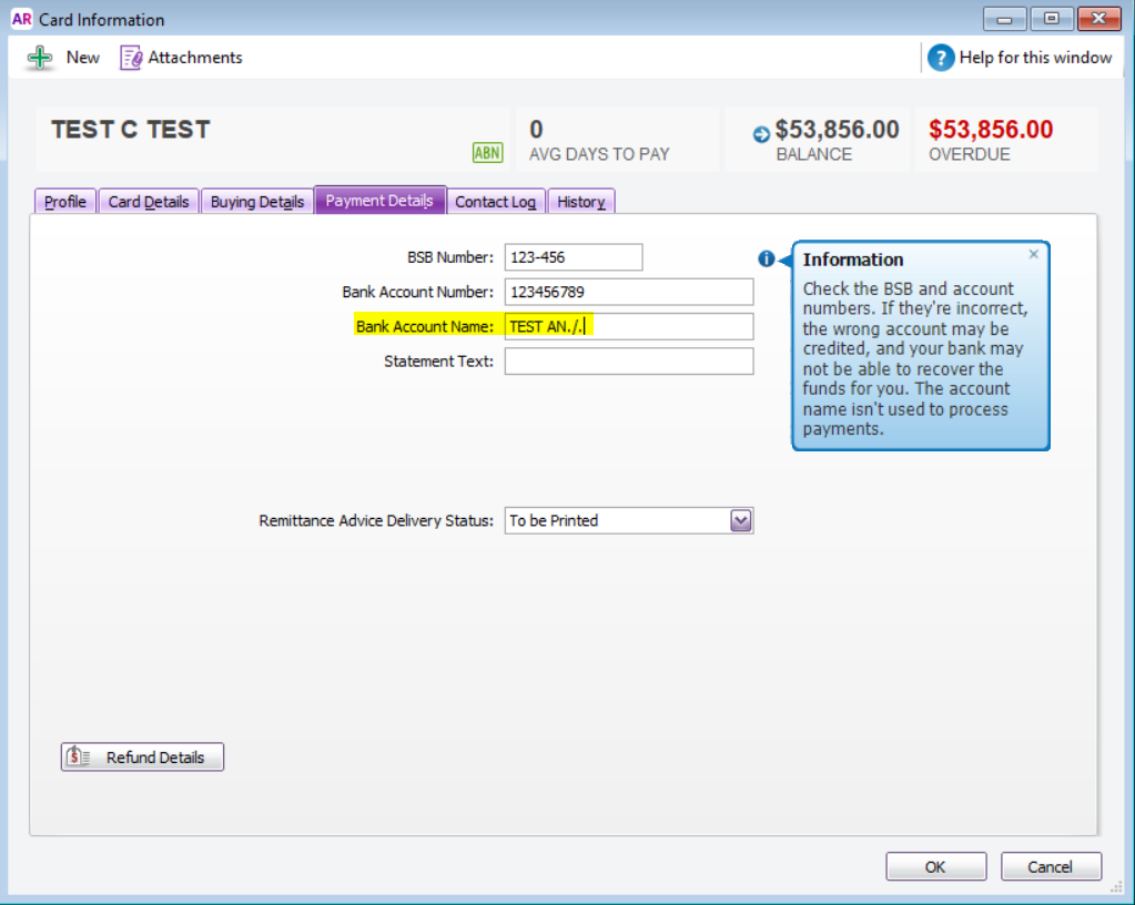 What's the Supplier Bank Account Name validation | MYOB Community