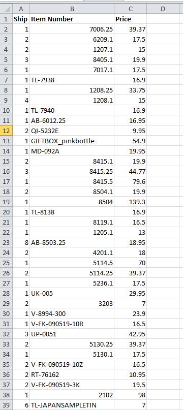 Importing product data into an open invoice, using excel spreadsheet ...