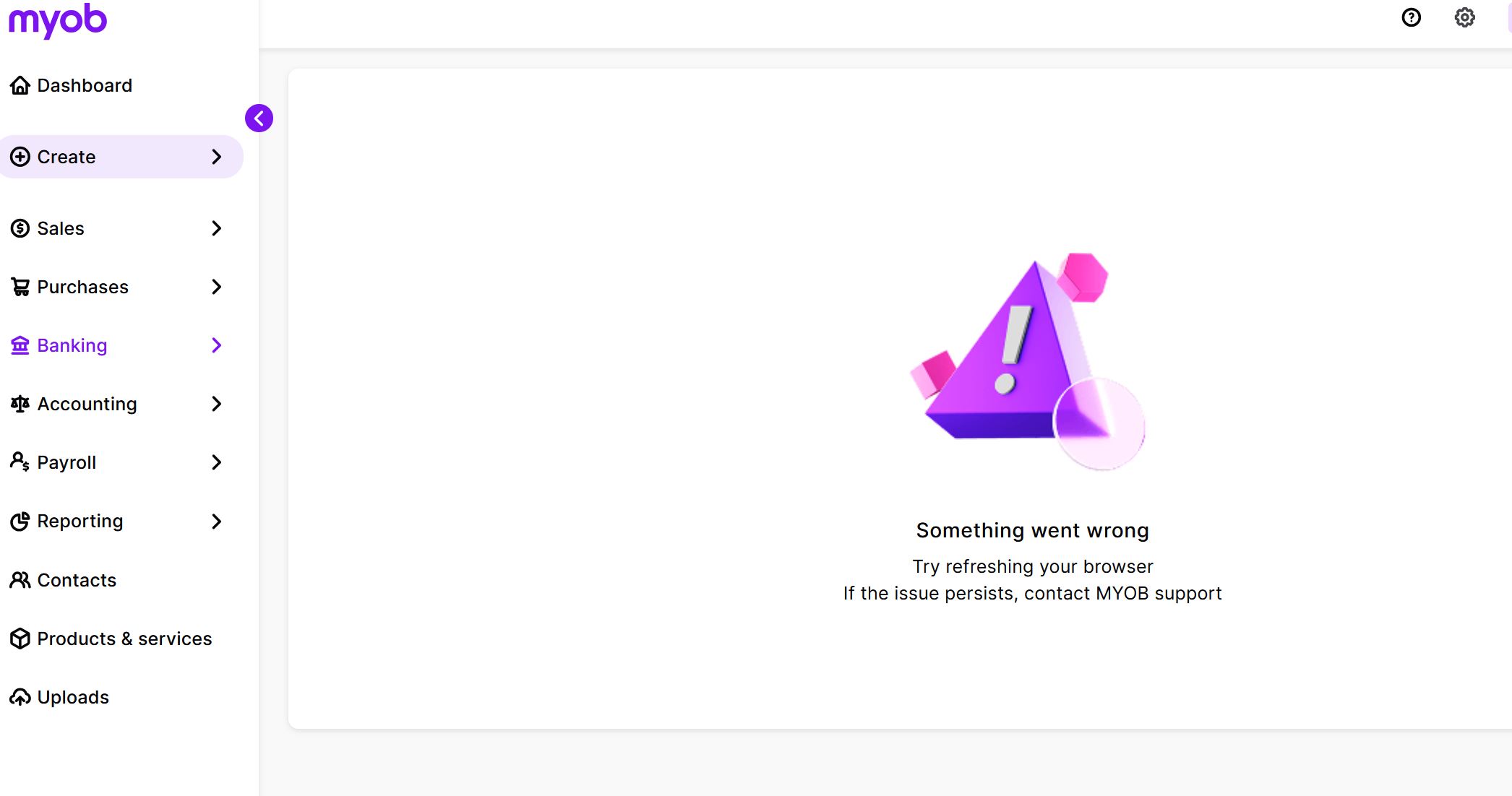 Bank Feeds - Something went wrong If the issue persists, contact MYOB ...