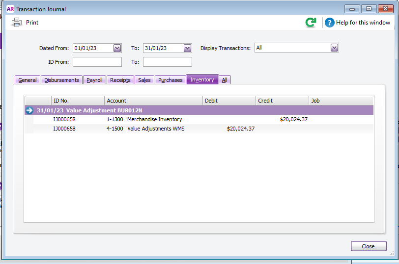 Inventory adjustments | MYOB Community
