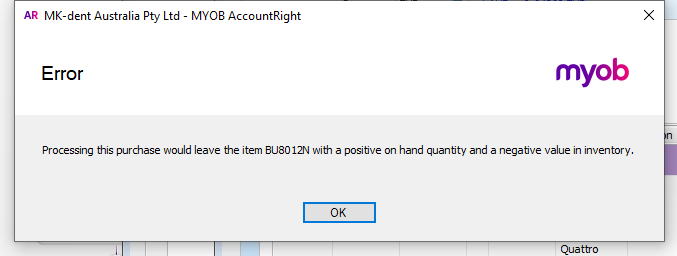 Inventory adjustments | MYOB Community