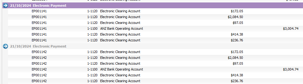 Duplicate Electronic Payment amounts | MYOB Community