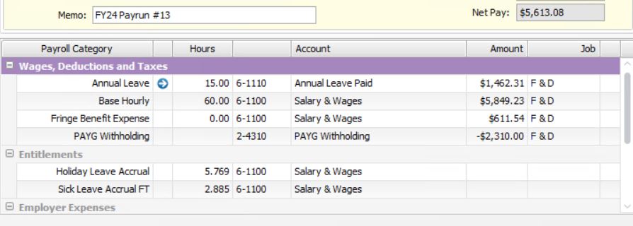 Payroll Code not appearing in GL report | MYOB Community