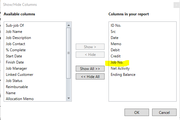 Option to add a Job Code in the General Ledger Report | MYOB Community