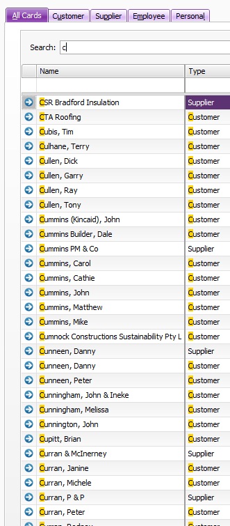 Stop Searching the Card File Type ie the word "Customer" or "Supplier ...