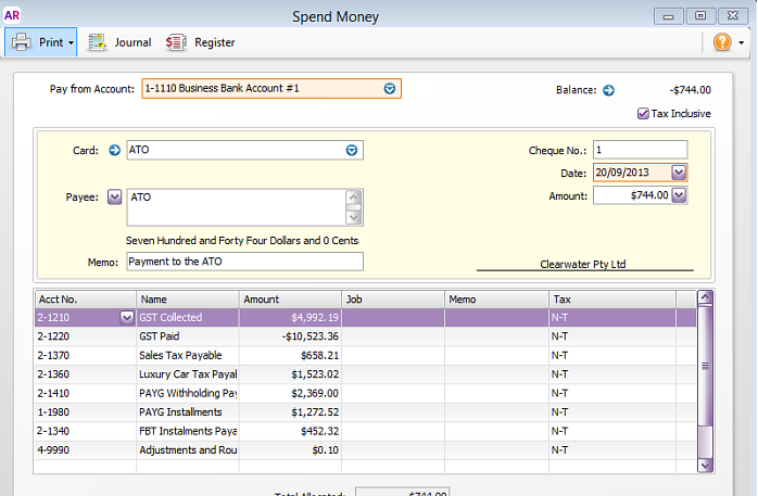 PAYG WITHHOLDING PAYABLE ACCOUNT | MYOB Community