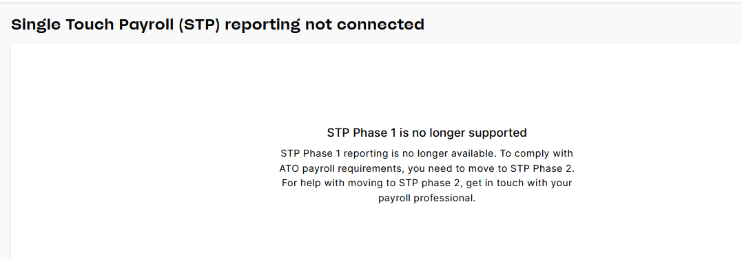 STP reporting stuck in Phase 1 | MYOB Community