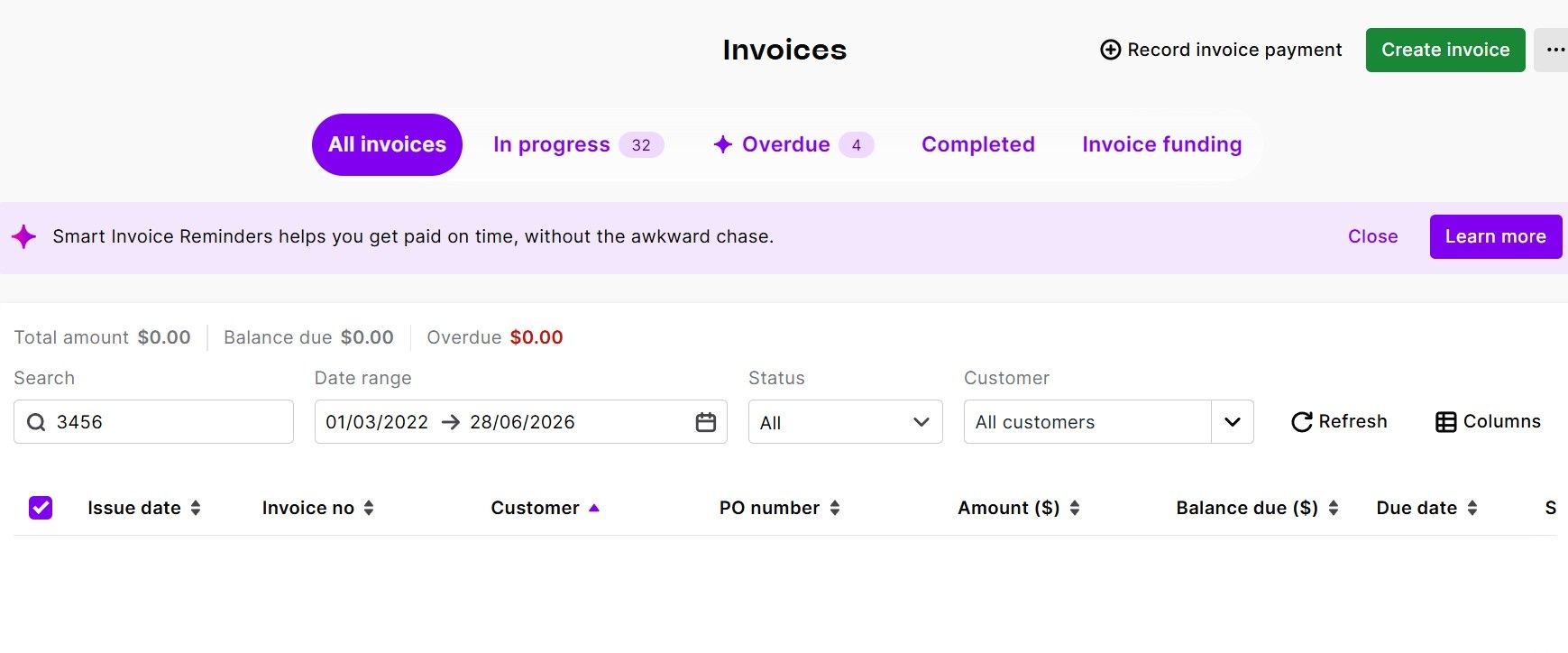 Invoice searching not working | MYOB Community